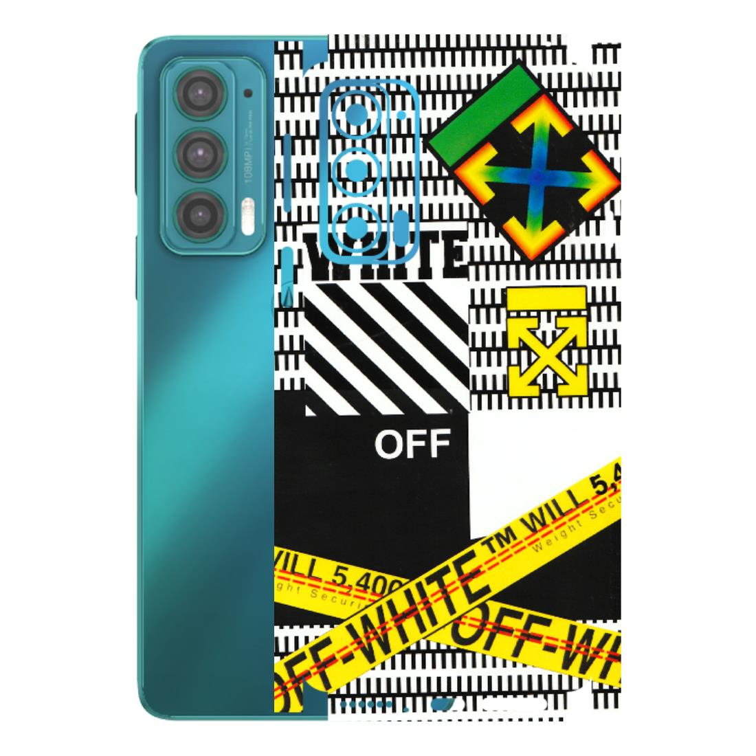 Motorola Phone Skins (All Models) - White Off Abstract - 3D Embossed Finish (L-172) Motorola Moto Edge 20 (5G)