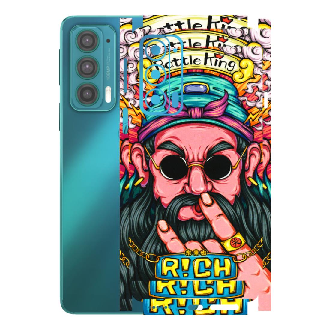 Motorola Phone Skins (All Models) - Battle King Dude Face - 3D Embossed Finish (L-178) Motorola Moto Edge 20 (5G)