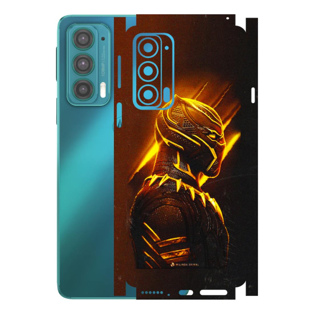 Motorola Phone Skins (All Models) - Gold Black Panther - 3D Embossed Finish (L-181) Motorola Moto Edge 20 (5G)