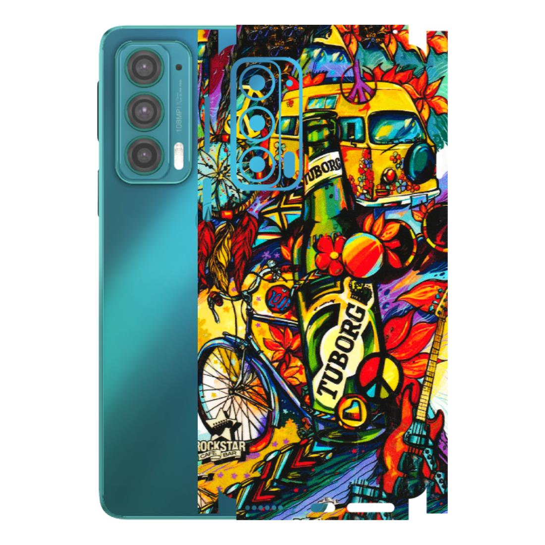Motorola Phone Skins (All Models) - Cool Beer Bottle - 3D Embossed Finish (L-193) Motorola Moto Edge 20 (5G)