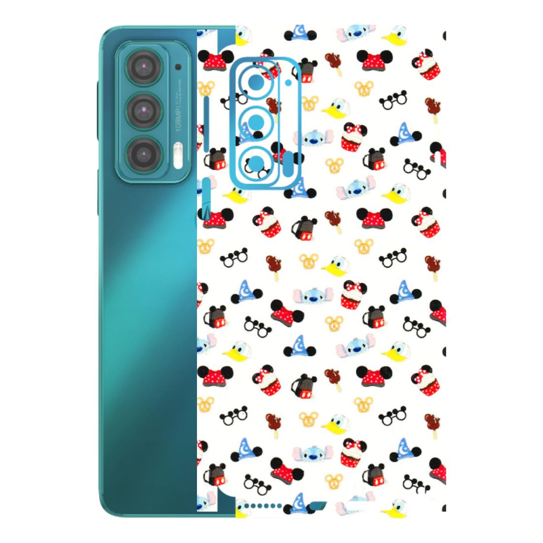 Motorola Phone Skins (All Models) - Minnie Mouse & Donald Doodles s - 3D Embossed Finish (L-194) Motorola Moto Edge 20 (5G)
