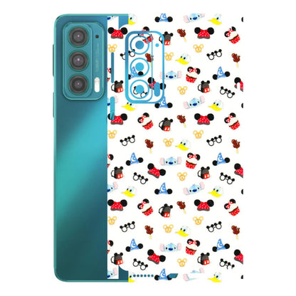 Motorola Phone Skins (All Models) - Minnie Mouse & Donald Doodles s - 3D Embossed Finish (L-194) Motorola Moto Edge 20 (5G)