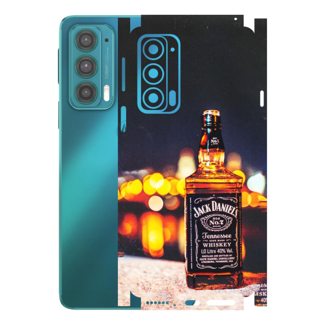 Motorola Phone Skins (All Models) - JD Whiskey Bottle - 3D Embossed Finish (L-20) Motorola Moto Edge 20 (5G)