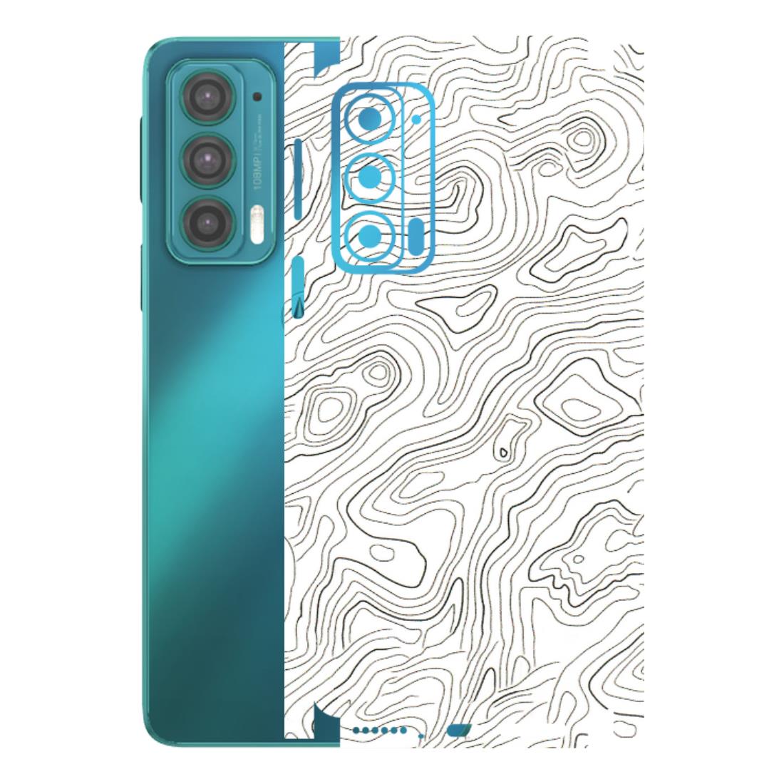 Motorola Phone Skins (All Models) - White Black Swirls - 3D Embossed Finish (L-219) Motorola Moto Edge 20 (5G)