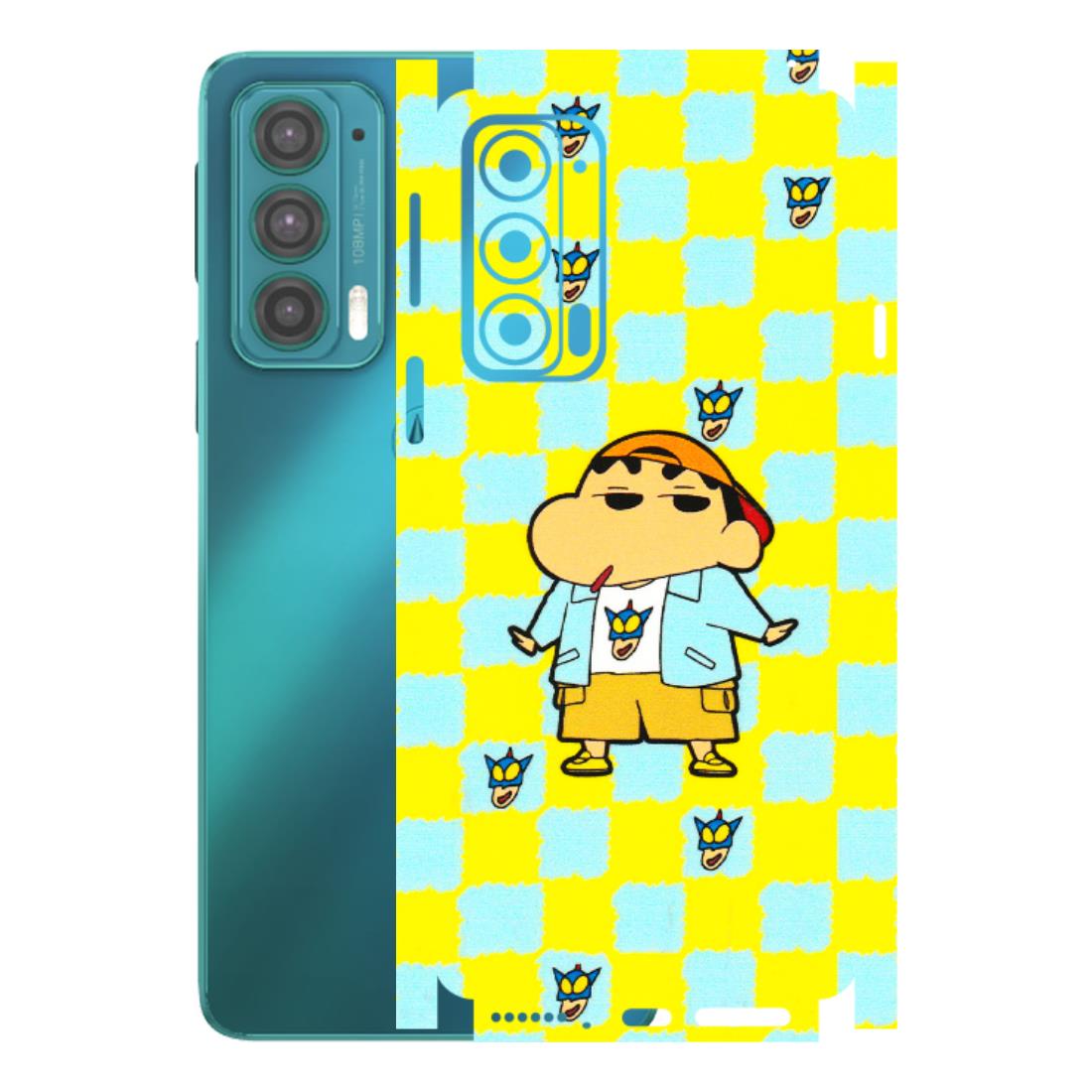 Motorola Phone Skins (All Models) - Yellow Blue Shinchan Cute - 3D Embossed Finish (L-221) Motorola Moto Edge 20 (5G)