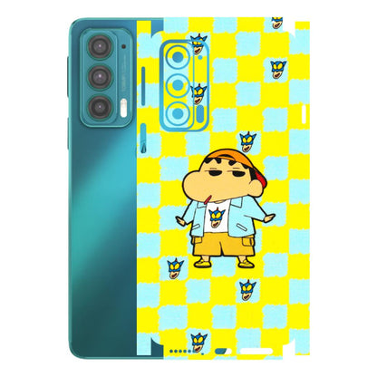 Motorola Phone Skins (All Models) - Yellow Blue Shinchan Cute - 3D Embossed Finish (L-221) Motorola Moto Edge 20 (5G)