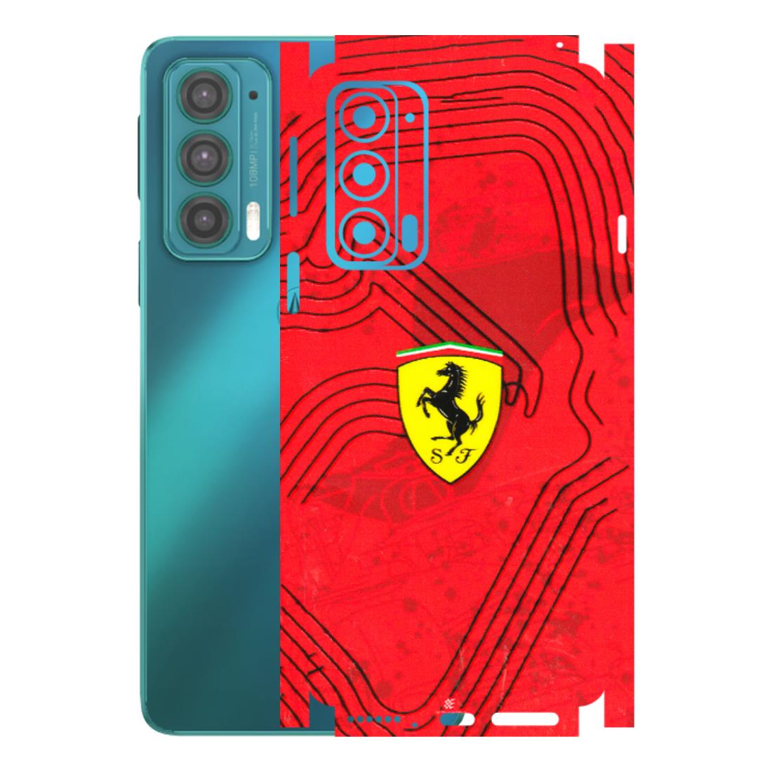 Motorola Phone Skins (All Models) - Red Ferrari Logo Stylish - 3D Embossed Finish (L-238) Motorola Moto Edge 20 (5G)