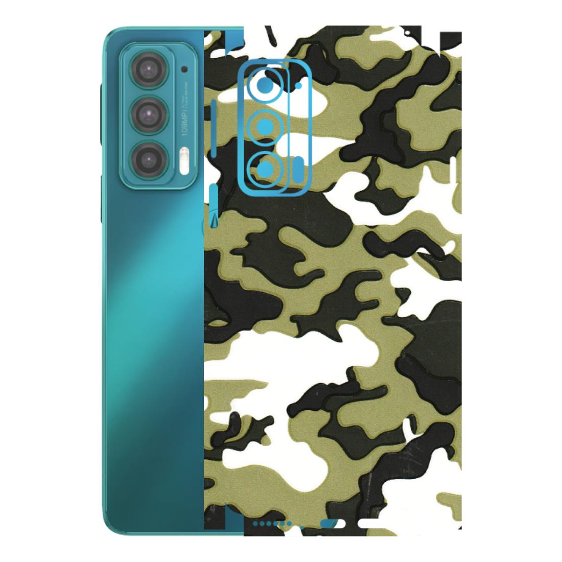 Motorola Phone Skins (All Models) - Camouflages White And Green - 3D Embossed Finish (L-243) Motorola Moto Edge 20 (5G)