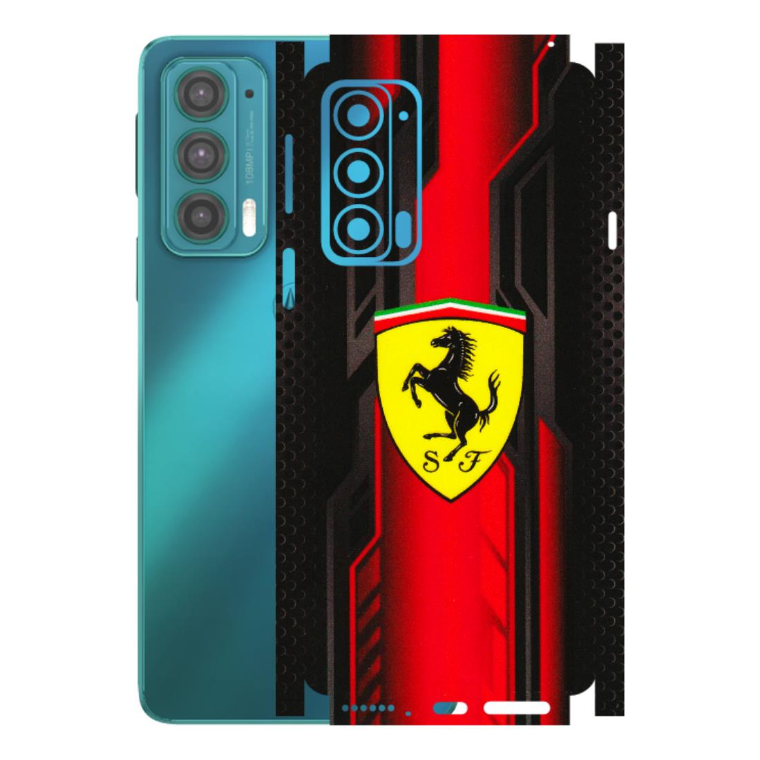 Motorola Phone Skins (All Models) - Black Ferrari Logo - 3D Embossed Finish (L-253) Motorola Moto Edge 20 (5G)