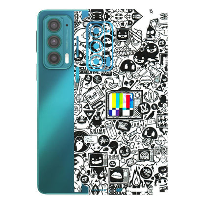 Motorola Phone Skins (All Models) - Doodles Positive Art - 3D Embossed Finish (L-263) Motorola Moto Edge 20 (5G)
