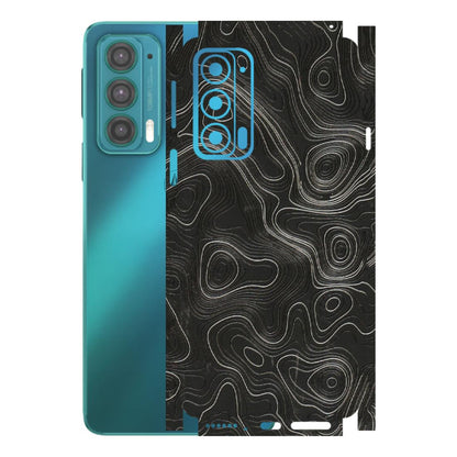 Motorola Phone Skins (All Models) - Abstract White Line Map - 3D Embossed Finish (L-269) Motorola Moto Edge 20 (5G)