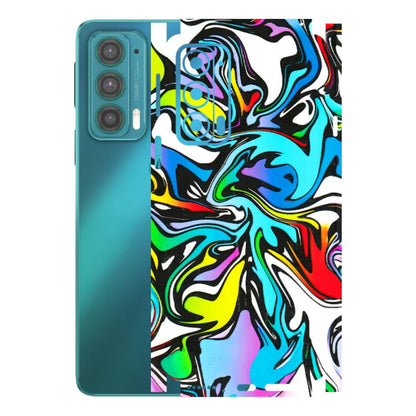 Motorola Phone Skins (All Models) - Abstract Colour Paints - 3D Embossed Finish (L-271) Motorola Moto Edge 20 (5G)