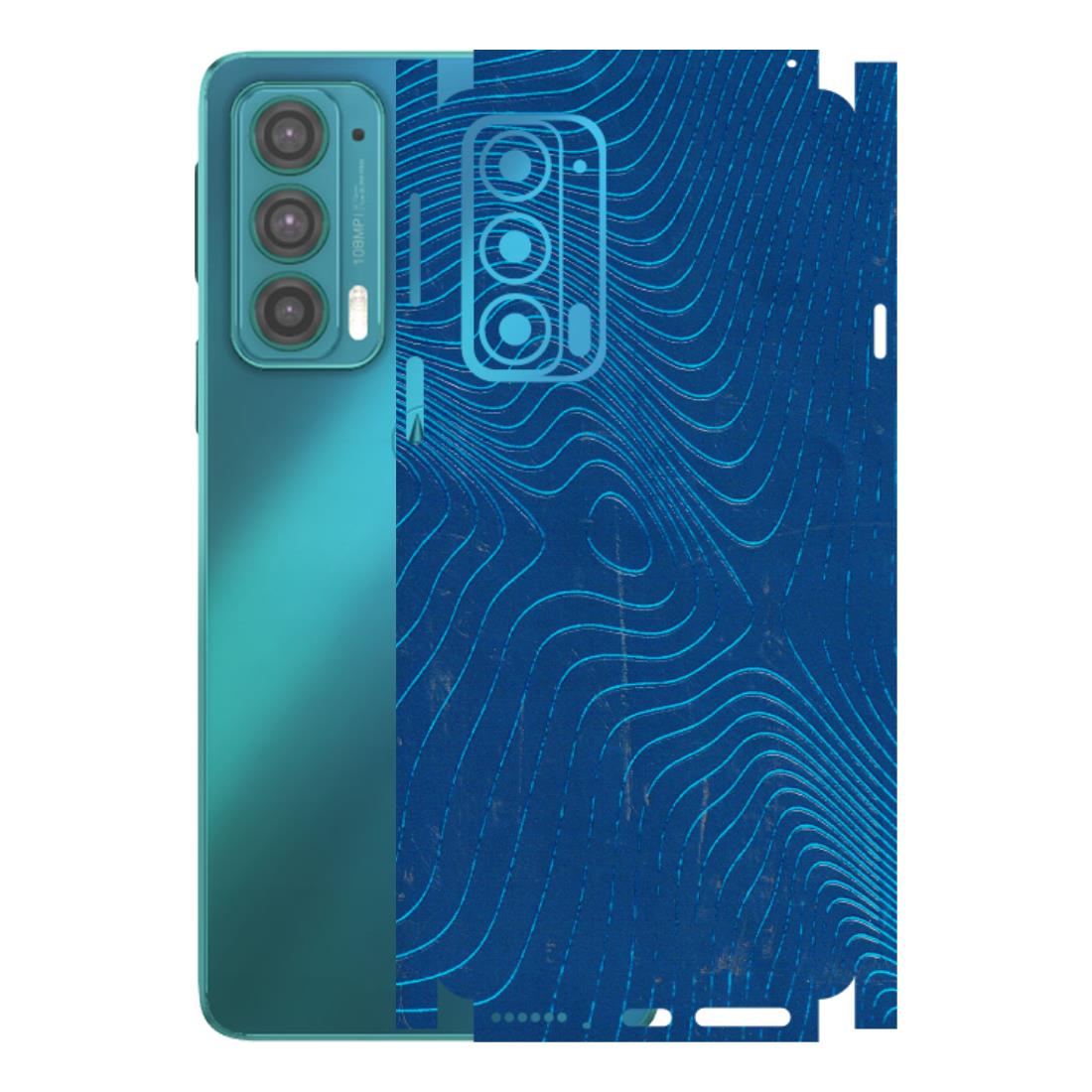 Motorola Phone Skins (All Models) - Abstract Blue Line Map - 3D Embossed Finish (L-272) Motorola Moto Edge 20 (5G)