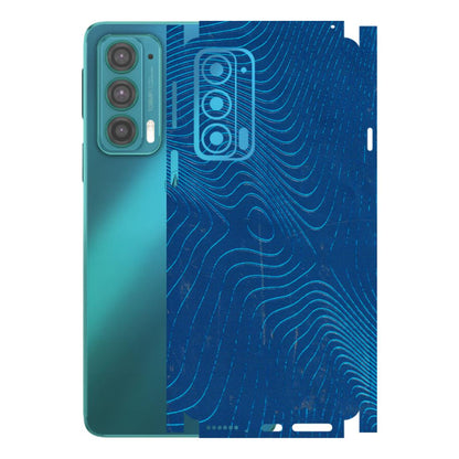 Motorola Phone Skins (All Models) - Abstract Blue Line Map - 3D Embossed Finish (L-272) Motorola Moto Edge 20 (5G)