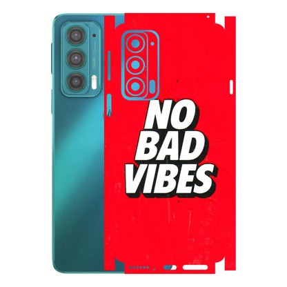 Motorola Phone Skins (All Models) - No Bad Vibes - 3D Embossed Finish (L-280) Motorola Moto Edge 20 (5G)
