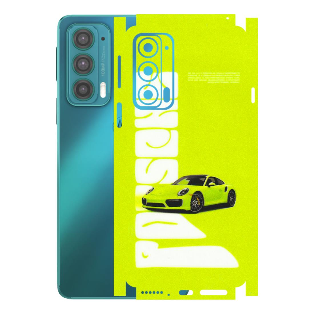 Motorola Phone Skins (All Models) - Lime Green Porche - 3D Embossed Finish (L-30) Motorola Moto Edge 20 (5G)