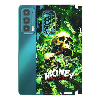 Motorola Phone Skins (All Models) - Skull Money - 3D Embossed Finish (L-303) Motorola Moto Edge 20 (5G)