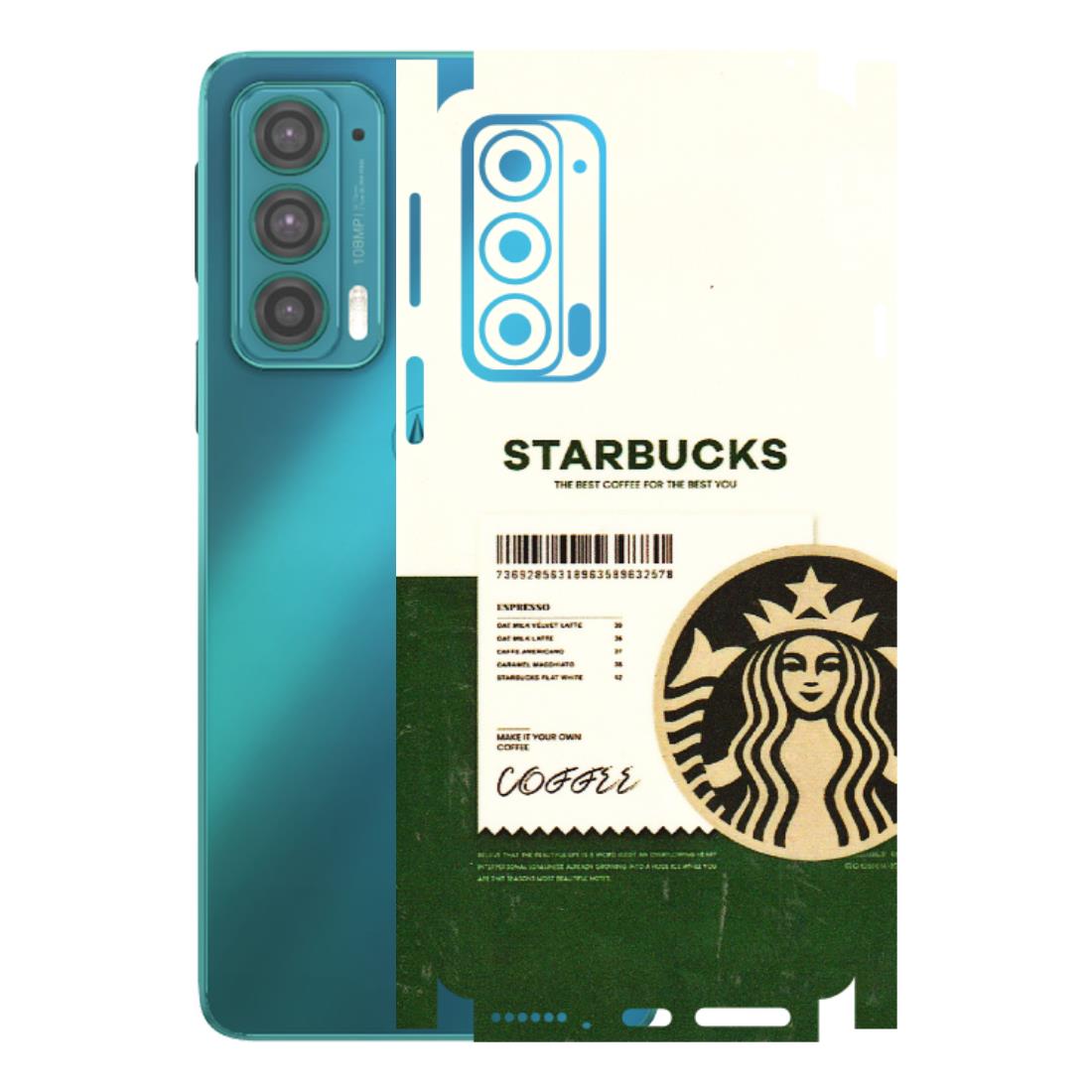 Motorola Phone Skins (All Models) - Starbucks Barcode - 3D Embossed Finish (L-308) Motorola Moto Edge 20 (5G)