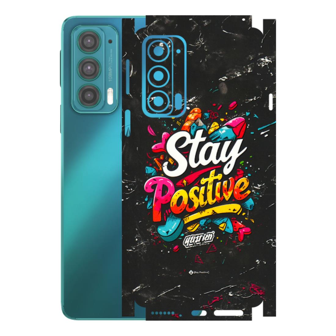 Motorola Phone Skins (All Models) - Stay Positive Black - 3D Embossed Finish (L-31) Motorola Moto Edge 20 (5G)