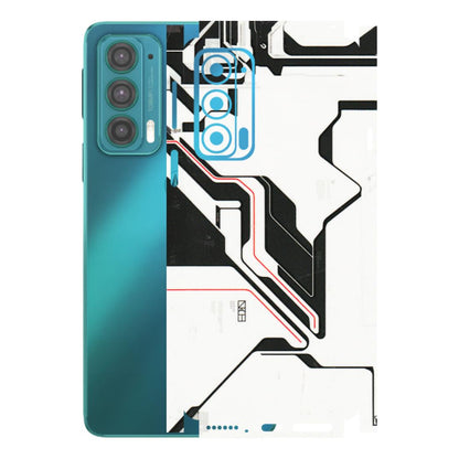 Motorola Phone Skins (All Models) - White Techy Logo - 3D Embossed Finish (L-312) Motorola Moto Edge 20 (5G)