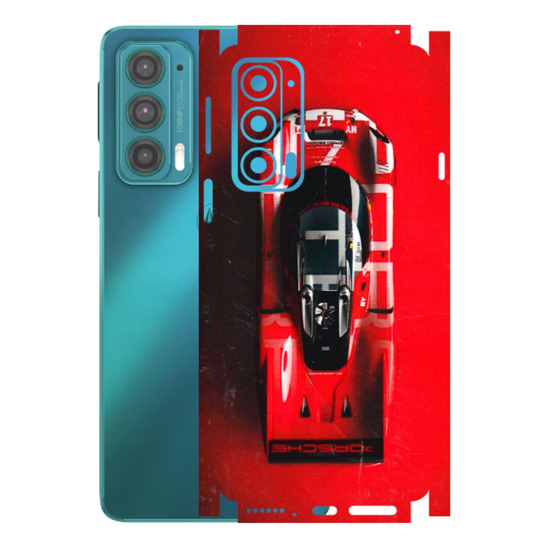 Motorola Phone Skins (All Models) - Red Porsche Car Logo - 3D Embossed Finish (L-315) Motorola Moto Edge 20 (5G)