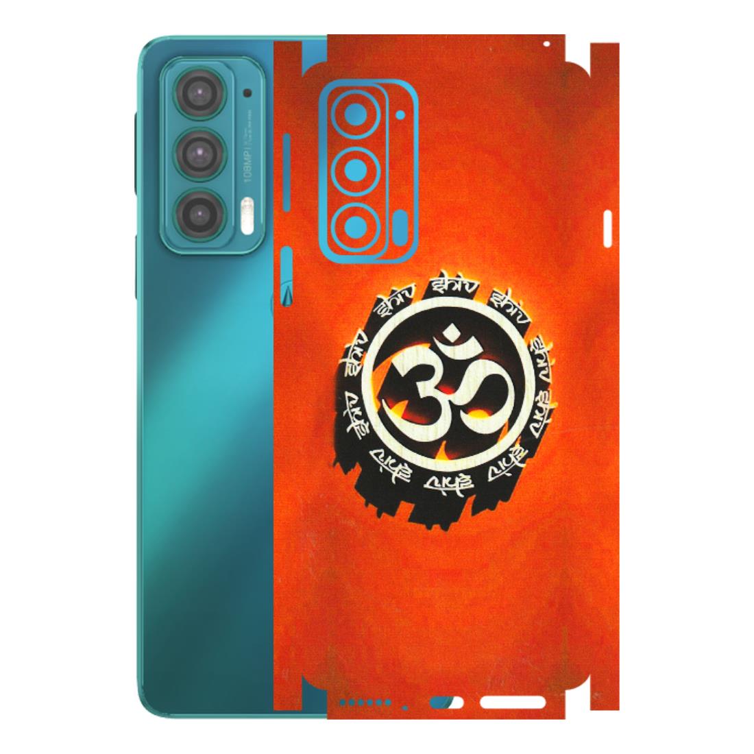 Motorola Phone Skins (All Models) - Aum Shiv Orange - 3D Embossed Finish (L-32) Motorola Moto Edge 20 (5G)