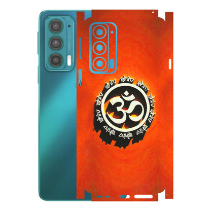 Motorola Phone Skins (All Models) - Aum Shiv Orange - 3D Embossed Finish (L-32) Motorola Moto Edge 20 (5G)