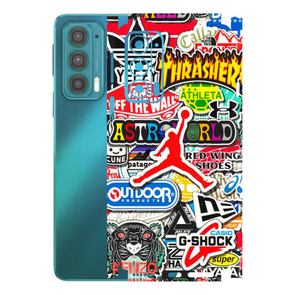Motorola Phone Skins (All Models) - Multi Brands Sticker Graffiti - 3D Embossed Finish (L-37) Motorola Moto Edge 20 (5G)
