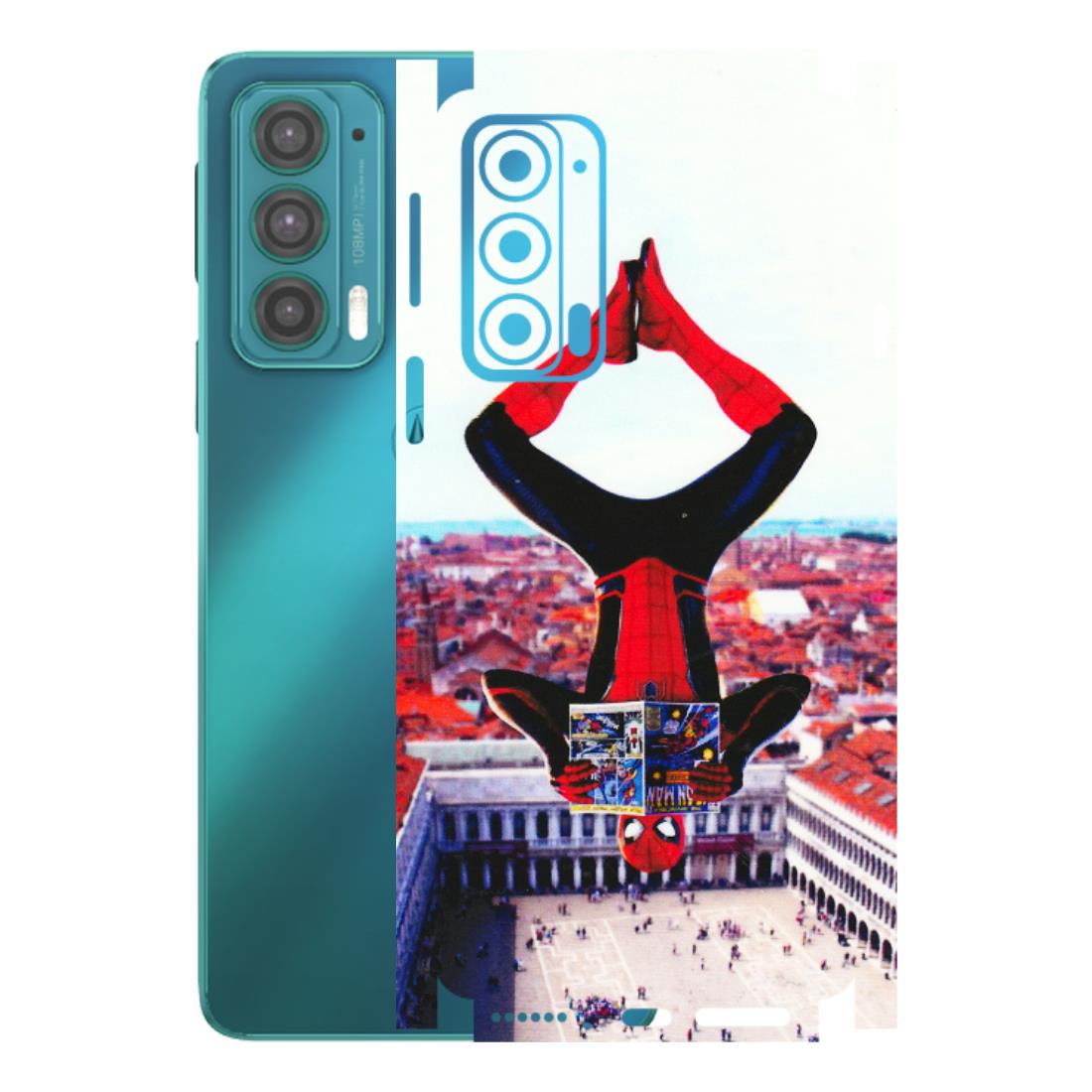 Motorola Phone Skins (All Models) - Spiderman Hanging - 3D Embossed Finish (L-53) Motorola Moto Edge 20 (5G)
