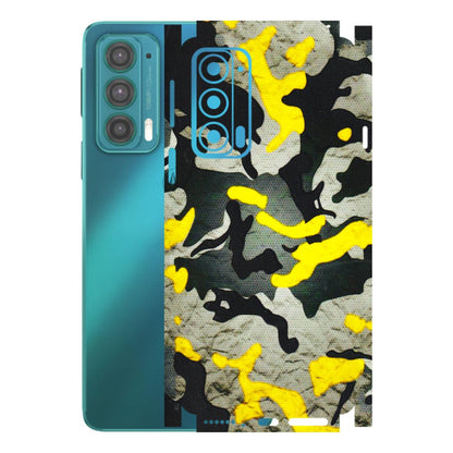 Motorola Phone Skins (All Models) - Yellow Camouflage - 3D Embossed Finish (L-61) Motorola Moto Edge 20 (5G)