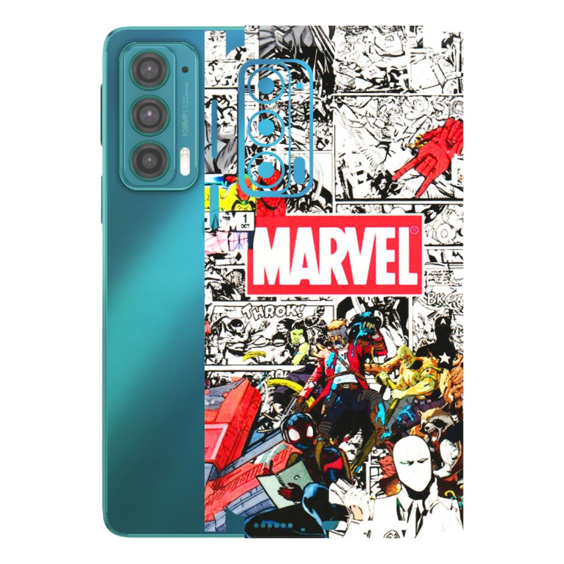 Motorola Phone Skins (All Models) - Marvel Colorful Comic - 3D Embossed Finish (L-64) Motorola Moto Edge 20 (5G)