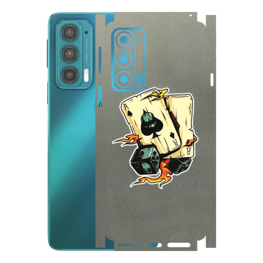 Motorola Phone Skins (All Models) - Grey Cards Of Ace - 3D Embossed Finish (L-77) Motorola Moto Edge 20 (5G)