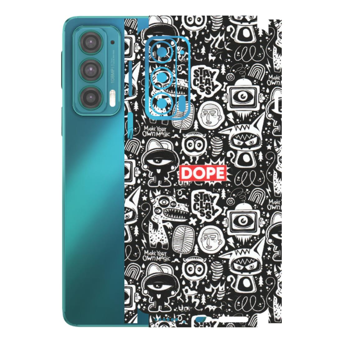 Motorola Phone Skins (All Models) - Dope Stay Classy Black Doodles - Matte Finish (M-126) Motorola Moto Edge 20 (5G)