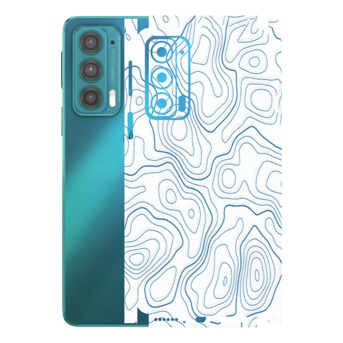 Motorola Phone Skins (All Models) - Blue And White Swirls - Matte Finish (M-139) Motorola Moto Edge 20 (5G)