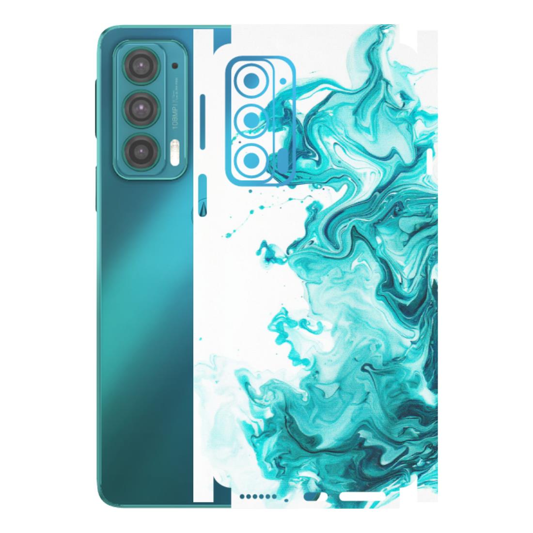 Motorola Phone Skins (All Models) - Sky Blue Abstract Colour - Matte Finish (M-146) Motorola Moto Edge 20 (5G)