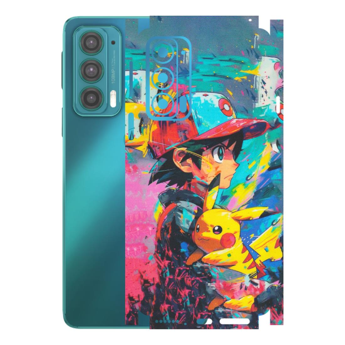 Motorola Phone Skins (All Models) - Ash & Pikachu - Matte Finish (M-26) Motorola Moto Edge 20 (5G)