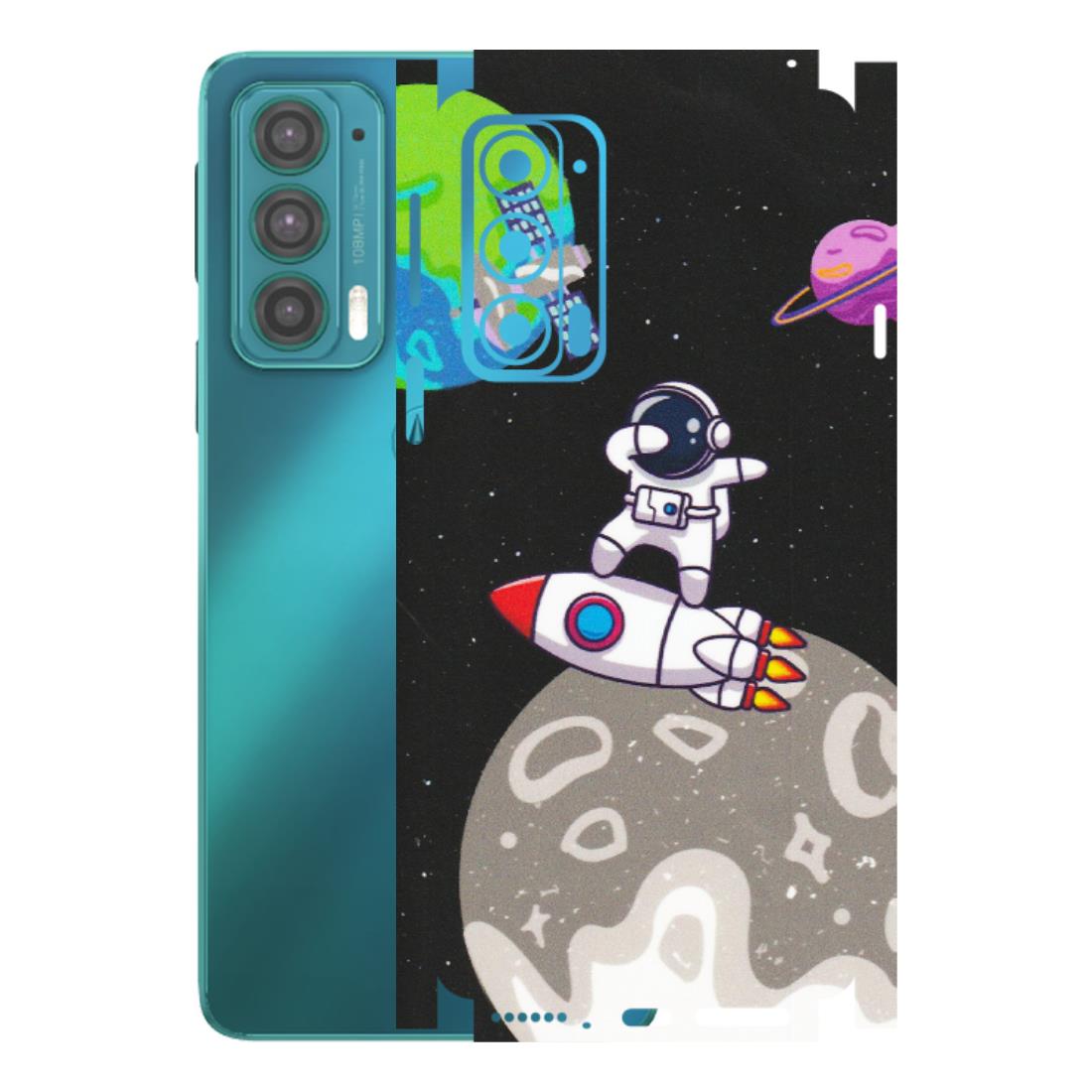 Motorola Phone Skins (All Models) - Astronaut Vibing Toon Running - Matte Finish (M-39) Motorola Moto Edge 20 (5G)