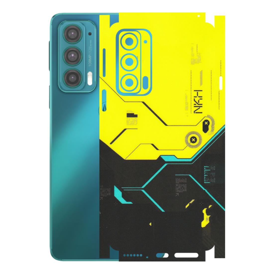 Motorola Phone Skins (All Models) - Black Yellow Technica - Matte Finish (M-53) Motorola Moto Edge 20 (5G)