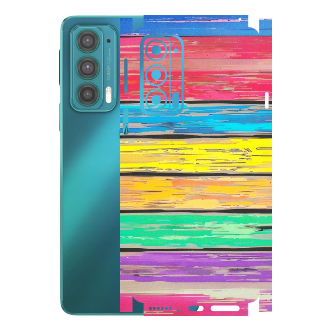 Motorola Phone Skins (All Models) - Multi Colour Wooden Wall - Matte Finish (M-96) Motorola Moto Edge 20 (5G)