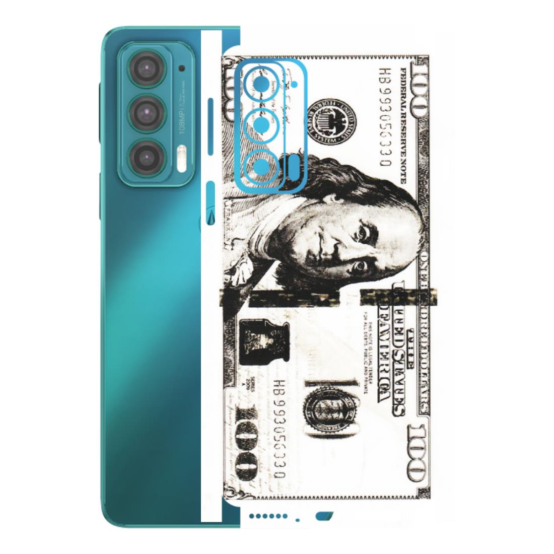 Motorola Phone Skins (All Models) - 100 Dollar Currency - Transparent Finish (T-01) Motorola Moto Edge 20 (5G)