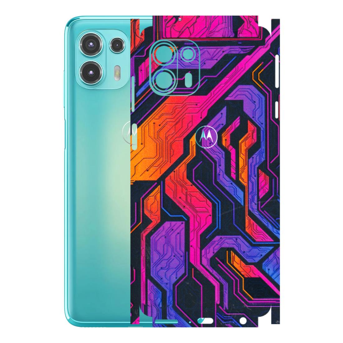 Motorola Phone Skins (All Models) - Tech Circuits Futuristic - 3D Embossed Finish (L-07) Motorola Moto Edge 20 Fusion