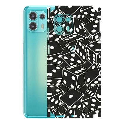 Motorola Phone Skins (All Models) - Big Black Dices - 3D Embossed Finish (L-106) Motorola Moto Edge 20 Fusion
