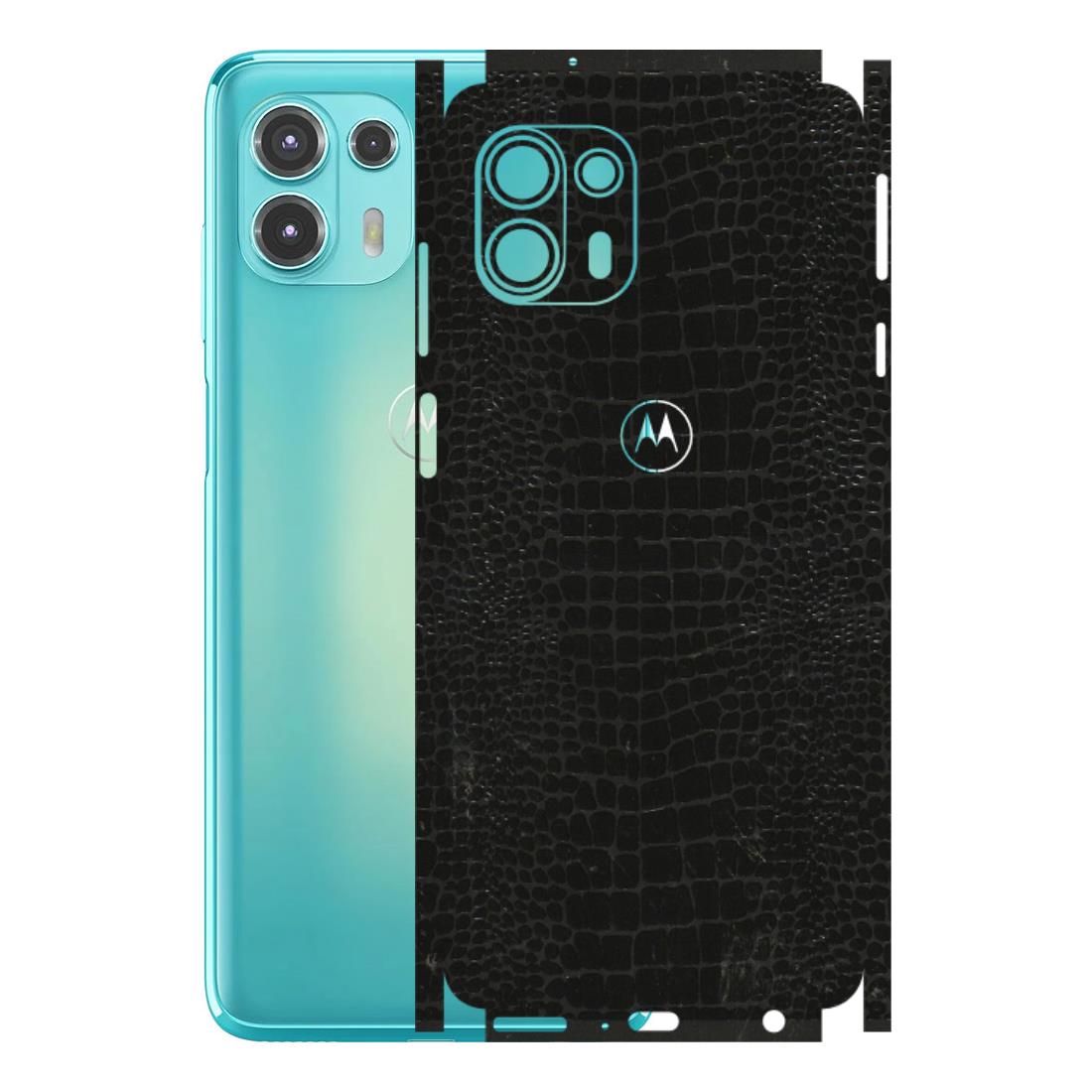 Motorola Phone Skins (All Models) - Snake Leather Black - 3D Embossed Finish (L-107) Motorola Moto Edge 20 Fusion