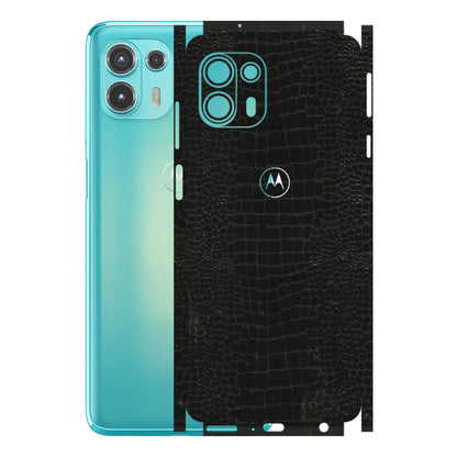 Motorola Phone Skins (All Models) - Snake Leather Black - 3D Embossed Finish (L-107) Motorola Moto Edge 20 Fusion
