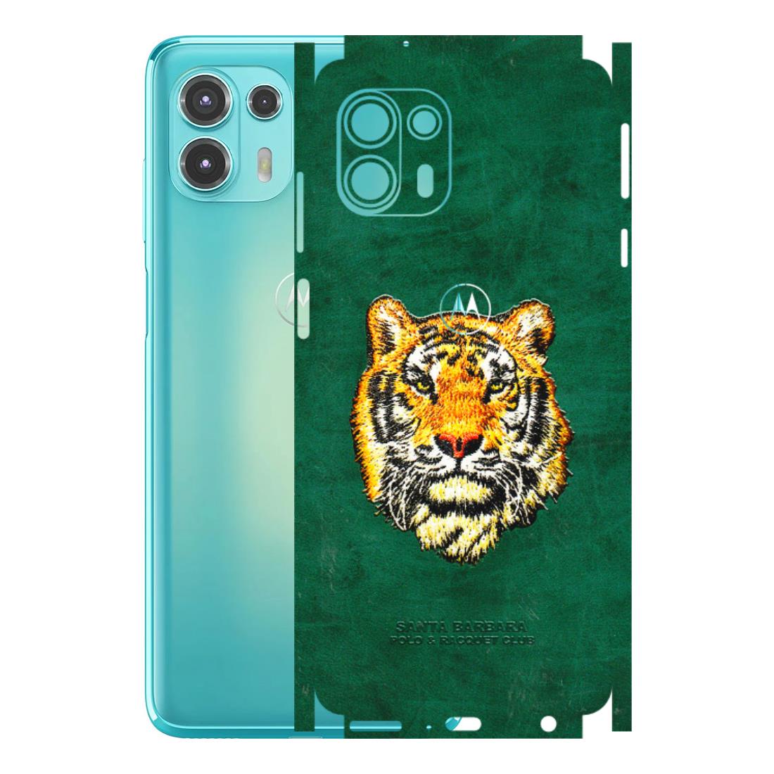Motorola Phone Skins (All Models) - Leather Feel Tiger - 3D Embossed Finish (L-111) Motorola Moto Edge 20 Fusion