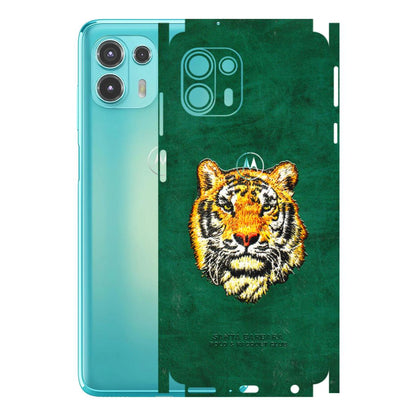 Motorola Phone Skins (All Models) - Leather Feel Tiger - 3D Embossed Finish (L-111) Motorola Moto Edge 20 Fusion