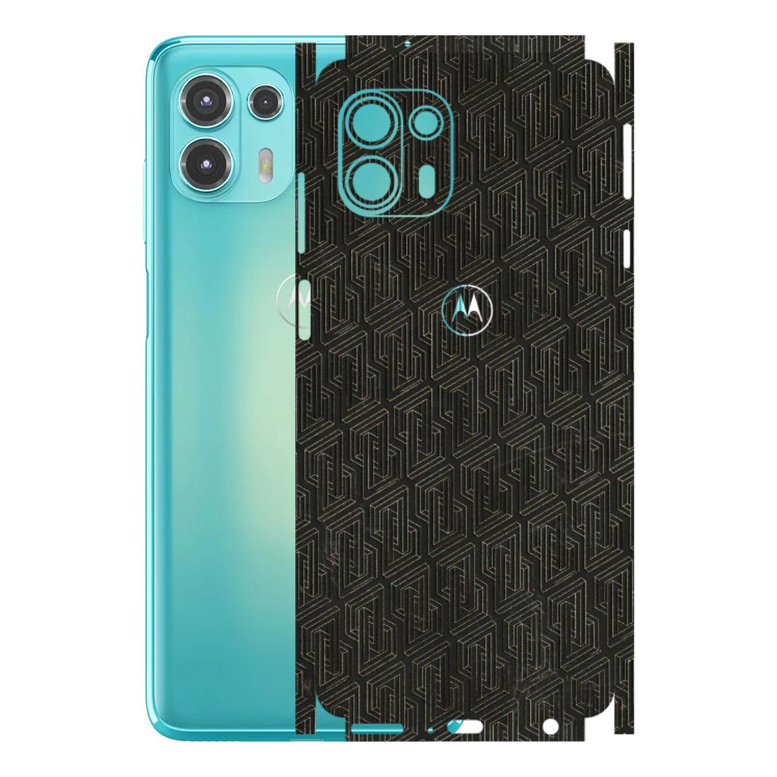 Motorola Phone Skins (All Models) - Black Abstract Pattern - 3D Embossed Finish (L-117) Motorola Moto Edge 20 Fusion