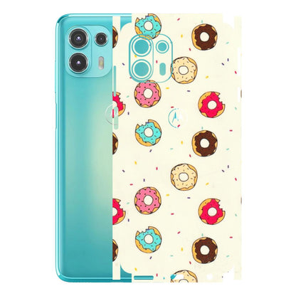 Motorola Phone Skins (All Models) - Mini Donuts Doodle Art - 3D Embossed Finish (L-122) Motorola Moto Edge 20 Fusion