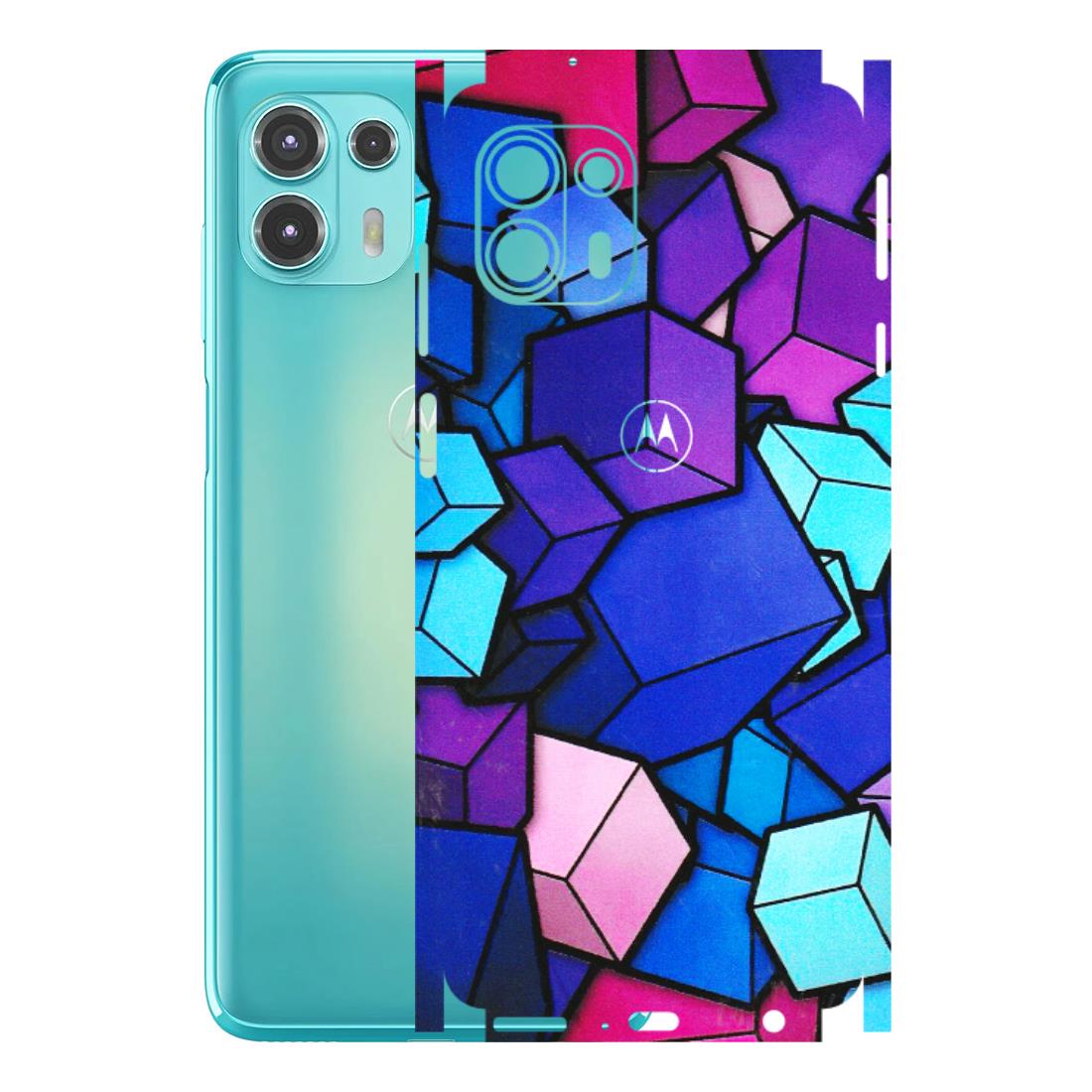 Motorola Phone Skins (All Models) - Cube Doodle - 3D Embossed Finish (L-141) Motorola Moto Edge 20 Fusion