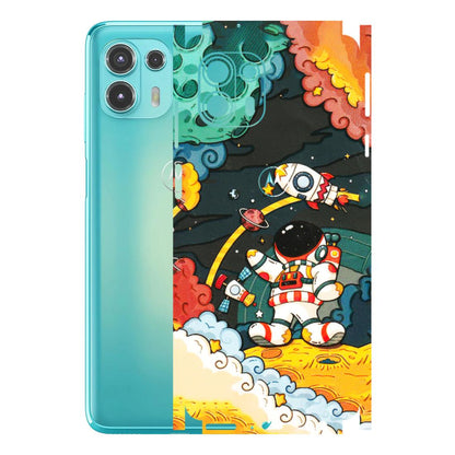 Motorola Phone Skins (All Models) - Astronauts & Spaceship - 3D Embossed Finish (L-145) Motorola Moto Edge 20 Fusion